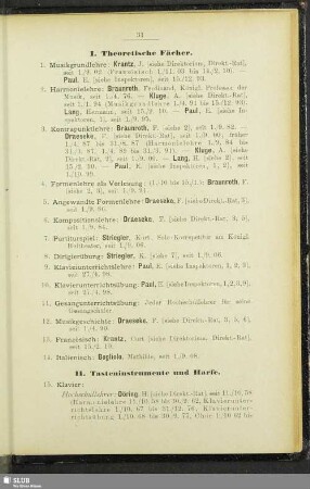 I. Theoretische Fächer