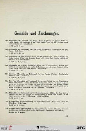 Gemälde und Zeichnungen (Nr. 316-338)