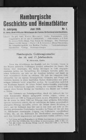 Hamburgische Goldwaagenmacher des 16. und 17. Jahrhunderts.