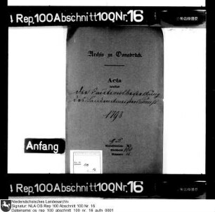 Kautionsbestellung des Landrentmeisters Preuss