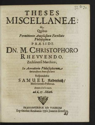 Theses Miscellaneae