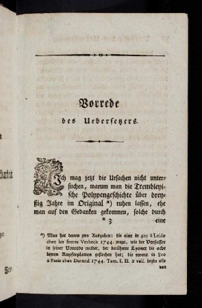 V-XX, Vorrede des Uebersetzers.