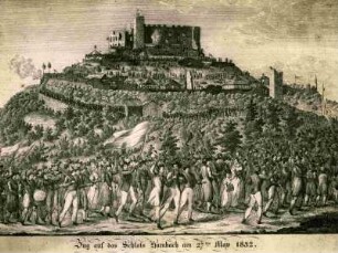 Zug auf das Schloß , Hambach am 27.05.1832. Kupferstich