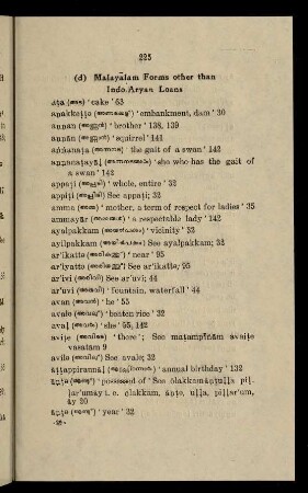 225-239, (d) Malayāḷam Forms other than Indo-Aryan Loans