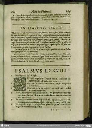 In Psalmum LXXVIII.[i.e. LXXVII.] Psalmus LXXVIII. [i.e. LXXVII.]