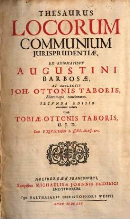 Thesaurus Locorum Communium Jurisprudentiae
