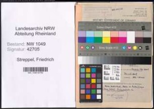 Entnazifizierung Friedrich Streppel , geb. 22.11.1920 (Kaufmann)