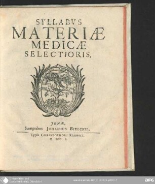 Syllabus Materiae Medicae Selectioris