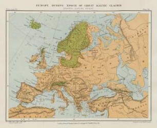 Plate XI. Europe During Epoch Of Great Baltic Glacier (Fourth Glacial Epoch)