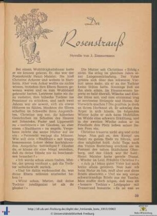 Der Rosenstrauß: Novelle.