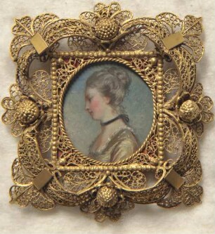 Gepuderte Dame. Miniatur aus der Sammlung Loewe