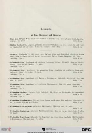 Keramik (Nr. 1-47)