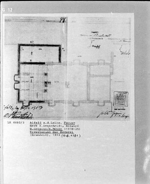 Fagus-Werk, Grundriß der Erweiterung der Sägerei