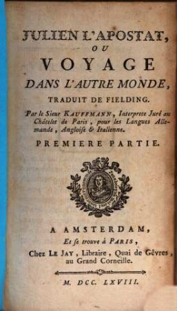 Julien L'Apostat, Ou Voyage Dans L'Autre Monde, 1