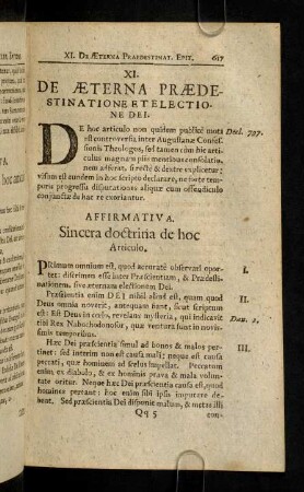 617-622, XI. De Aeterna Praedestinatione Et Electione Dei