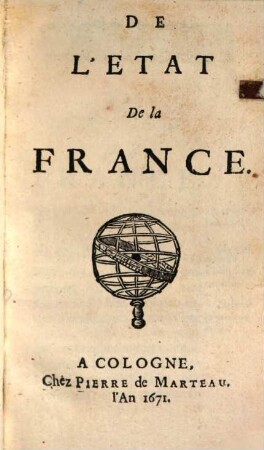 De L'Etat De la France
