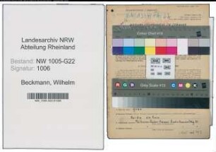 Entnazifizierung Wilhelm Beckmann , geb. 05.11.1905 (Landwirt)