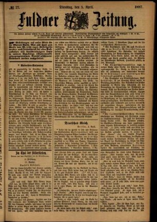 Ausgabe vom Dienstag, den 05. April 1887.