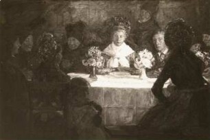 Hochzeit auf einer nordfriesischen Insel : Hochzeit auf einer nordfriesischen Insel. Ölgemälde (1907; A. Wilckens)