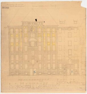 Siedlung Haeselerstraße, Berlin-Charlottenburg: Block 12, Haeselerstraße 24-28/Soorstraße 77-79: Ansicht Hof Vorderhaus Soorstraße 1:50
