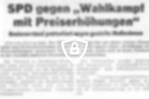 SPD gegen "Wahlkampf mit Preiserhöhungen"
