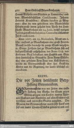 XXXVII. Die vor Zeiten berühmte Berg-Festung Grimmenstein