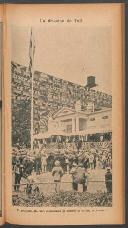 Un discurso de Taft - [Fotografía] : El presidente Mr. Taft pronunciando un discurso en su casa de Cincinnati