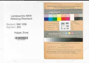 Entnazifizierung Ernst Hoppe , geb. 30.09.1912 (Landwirt)