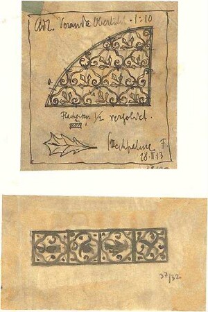 Fischer, Theodor; Forbach (Lothringen); Haus Hans Adt - Veranda - Oberlicht (Details)