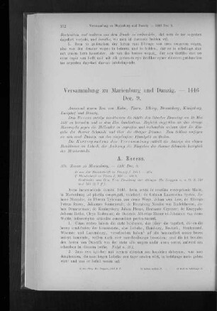 Versammlung zu Marienburg und Danzig. - 1446 Dec. 9.