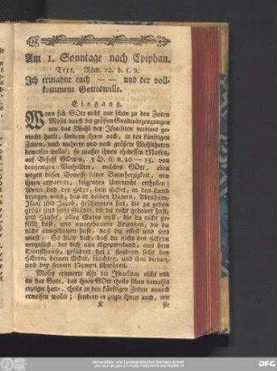 Am 1. Sonntage nach Epiphan. Text. Röm. 12. v. 1. 2.