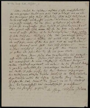 Brief von Wilhelm Grimm an Ludwig G. Blanc