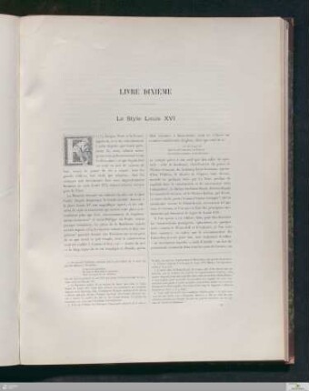Livre Dixième: Le Style Louis XVI