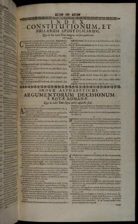 Index Constitutionum, Et Bullarum Apostolicarum.