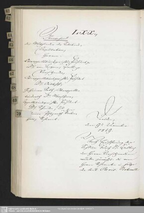 LXX., 9. December 1859