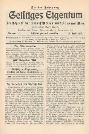 Nummer 14 (15. April 1907)