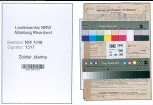 Entnazifizierung Martha Zeidler , geb. 30.12.1903 (Geschaeftsfrau)