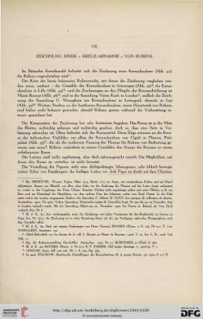 VII. Zeichnung einer "Kreuz-Abnahme" von Rubens