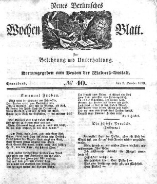 No. 40, Sonnabend, den 1.Oktober 1836