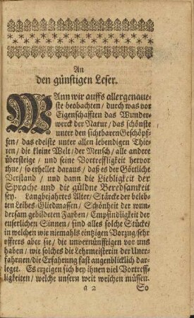 An den günstigen Leser.