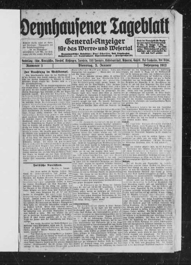 Titelseite einer Zeitung