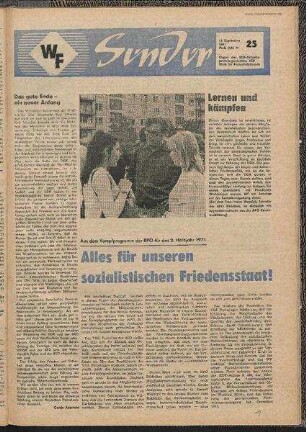 Betriebszeitung 'WF-Sender', Nr.25/1971 (13. September 1971)