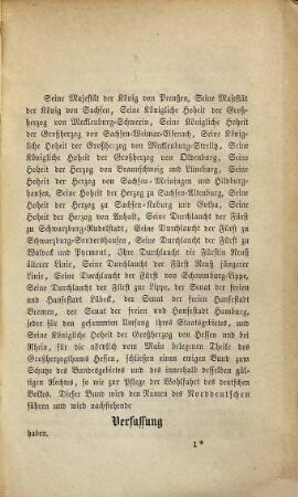 Die Verfassung des Norddeutschen Bundes