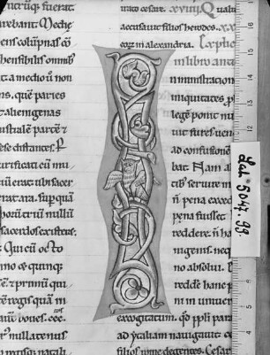 Flavius Iosephus: Antiquitatum Iudaïcarum ; De bello Iudaïco libri septem / Flavii Josephi antiquitatum Judaïcarum libri viginti : ad calcem subjicitur sancti Hieronymi de Josepho testimonium. — Initial I mit Eule, Folio fol. 85
