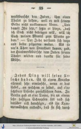 Jedes Ding will seine Ursache haben.