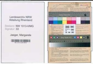 Entnazifizierung Margarete Jaeger , geb. 28.01.1892 ()