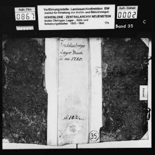 Lager- und Gültbuch über Forchtenberg (Konzept).