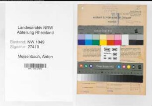 Entnazifizierung Anton Meisenbach , geb. 26.11.1897 (Lademeister)