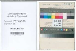 Entnazifizierung Reiner Beuth , geb. 28.06.1900 (Lehrer)