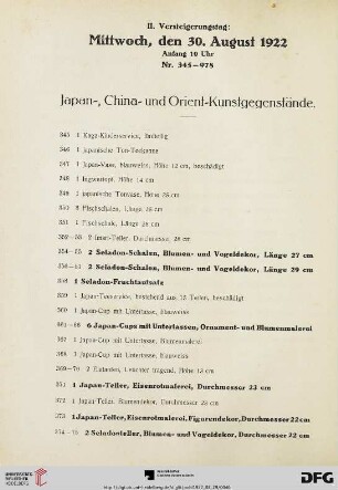II. Versteigerungstag (Nr. 345-978)